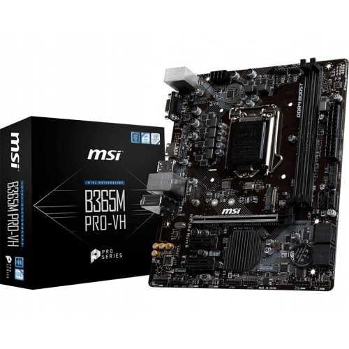 MSI B365M PRO-VH LGA 1151 (300 Series) PRO Intel B365 SATA 6Gb/s Micro ATX Intel Motherboard